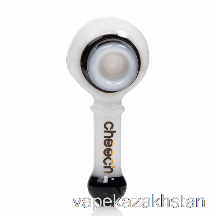 Vape Disposable Cheech Glass Dual Spoon Pipe Black / White